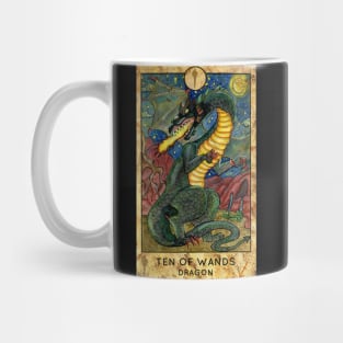 Ten Of wands. Minor Arcana Tarot Card. Mug